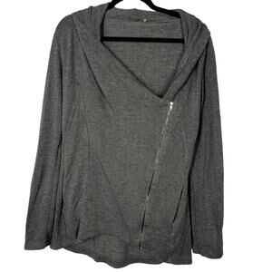 H by Bordeau, Size Medium, Dark Gray Asymmetrical Lightweight Jacket, *Flaw